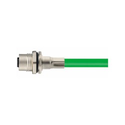 Connecteur femelle M12, 4 pol., codage D IP67, 4A, blindé